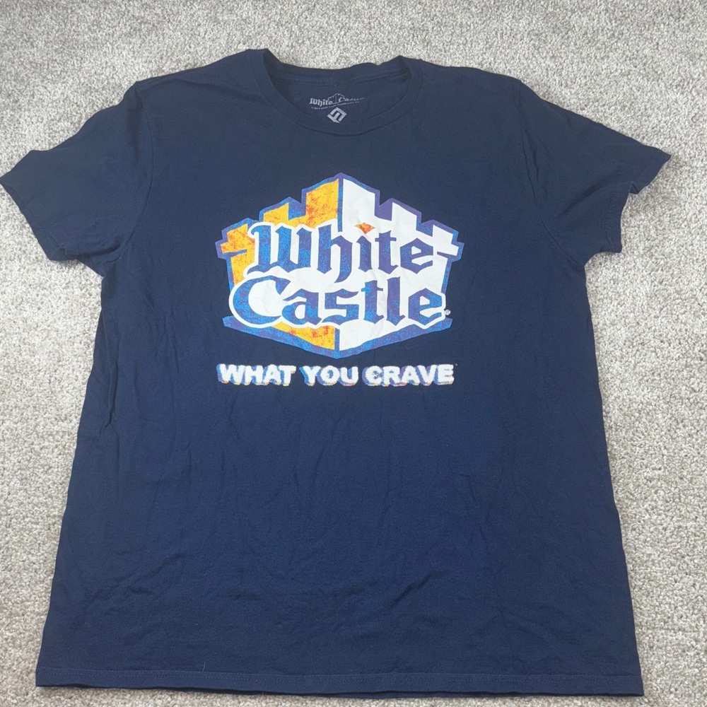 White Castle what you crave navy‎ blue tee size large